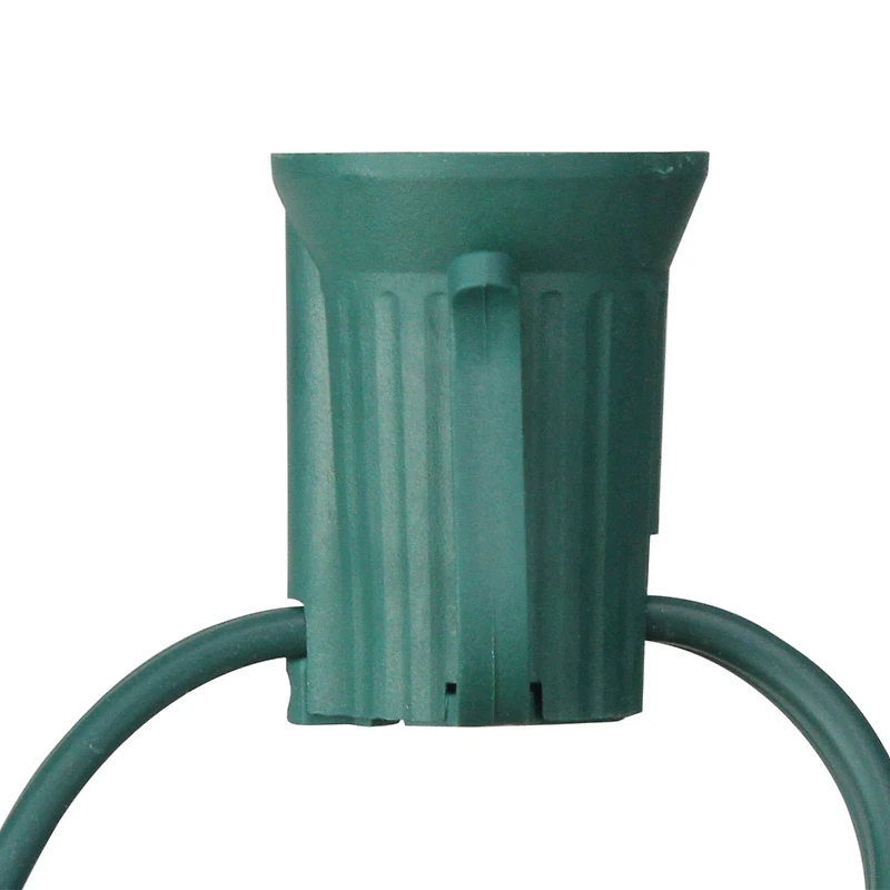 100ft. Green C9 Commercial Christmas Light Socket Set