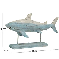 12" Light Blue Ombre Textured Shark Sculpture