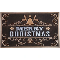 Gold & Silver Reindeer Merry Christmas Doormat