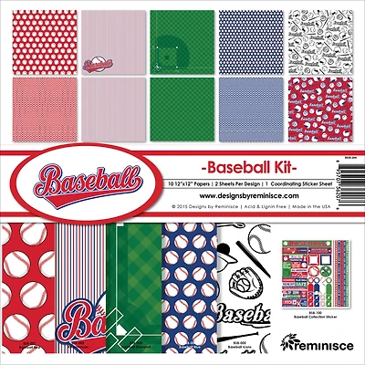 Reminisce Collection Kit 12"X12"-Baseball