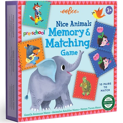 eeBoo Nice Animals Pre-School Memory & Matching Game