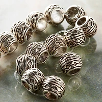 12 Pack:  Silver Celtic Metal Rondelle Beads, 10mm by Bead Landing™