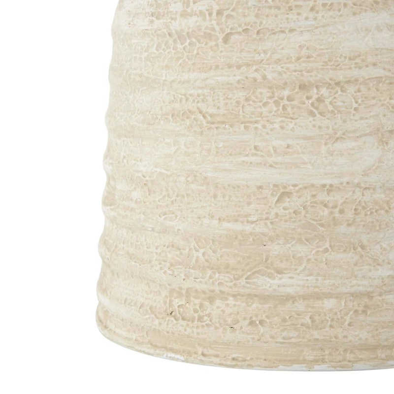 14" Cream Metal Beehive Shaped Watering Can Planter