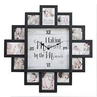 Black "Memories by the Minute" Picture Frame Wall Collage Clock