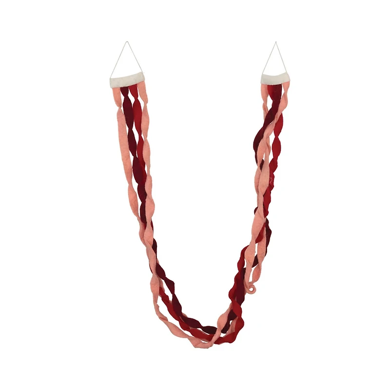 Hello Honey® 76" Pink & Red Wool Felt Ribbon Garland
