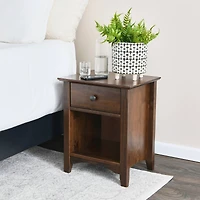 Hello Honey® 22" Walnut Finish Shaker Wood Farmhouse Nightstand