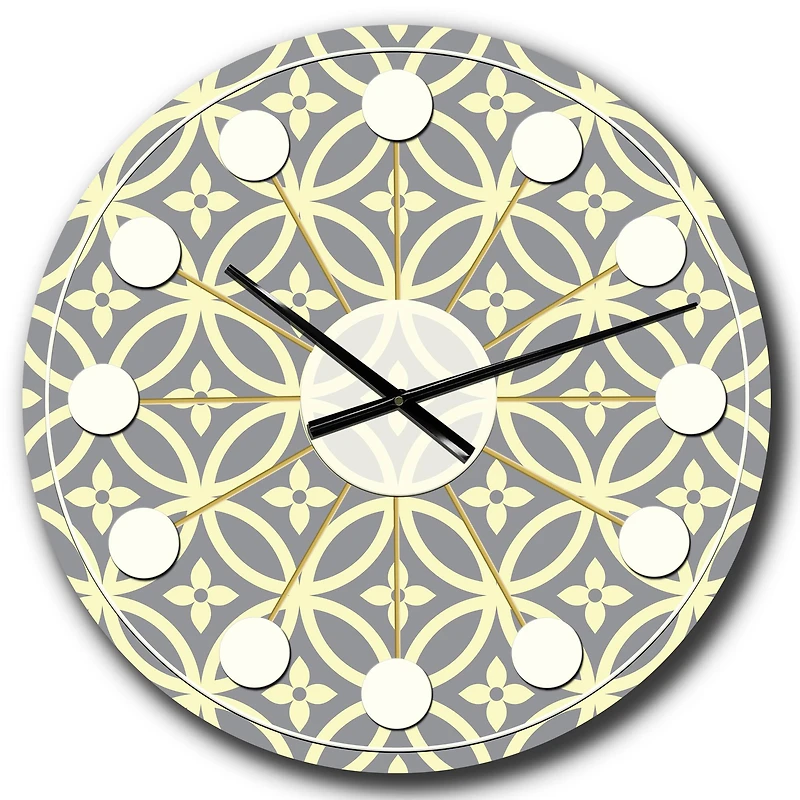 Designart 'Retro Ornamental Pattern Ii Mid-Century Modern Wall Clock