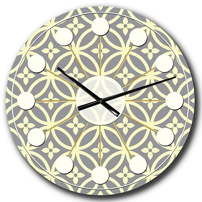 Designart 'Retro Ornamental Pattern Ii Mid-Century Modern Wall Clock