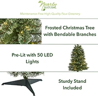 3ft. Pre-Lit Wisconsin Slim Snow Tip Pine Artificial Christmas Tree with Clear LED Lights