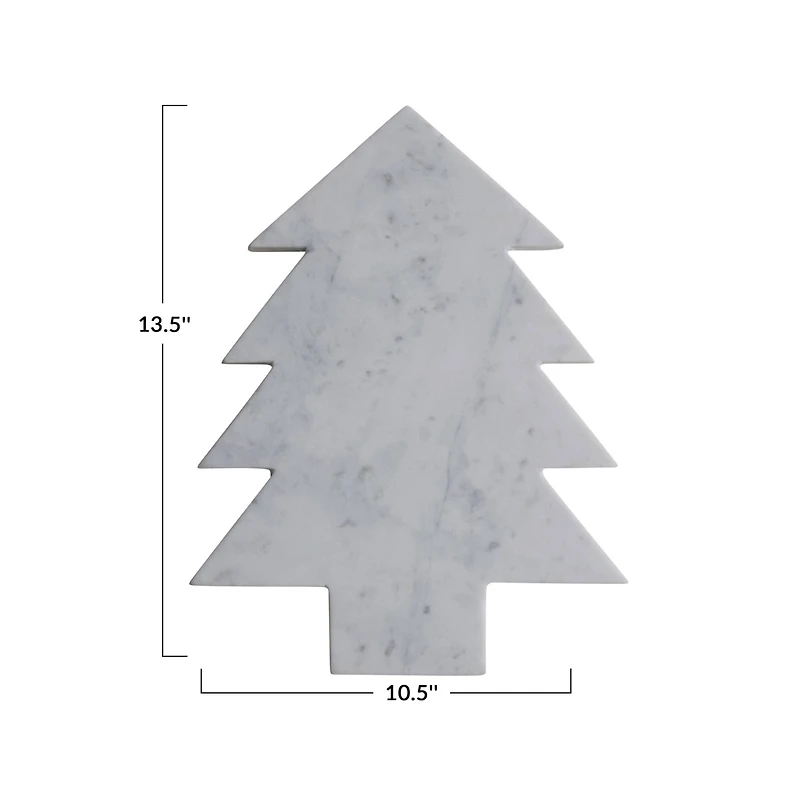 Hello Honey® 13.5" White Marble Tree Shaped Cheese & Cutting Board