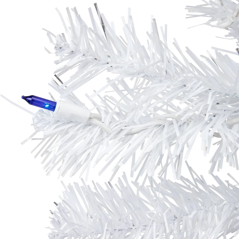 2ft. Pre-Lit White Iridescent Pine Artificial Christmas Tree, Blue Lights