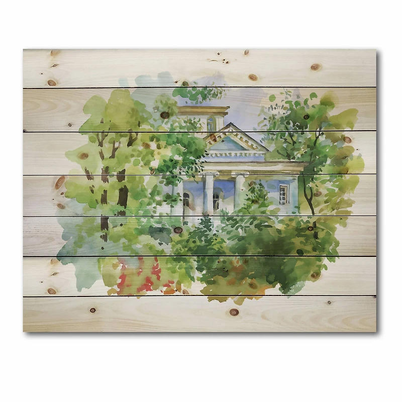 Designart - White House In The Woods