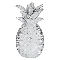 Silver Polystone Glam Pineapple Sculpture, 12" x 6" x 6"