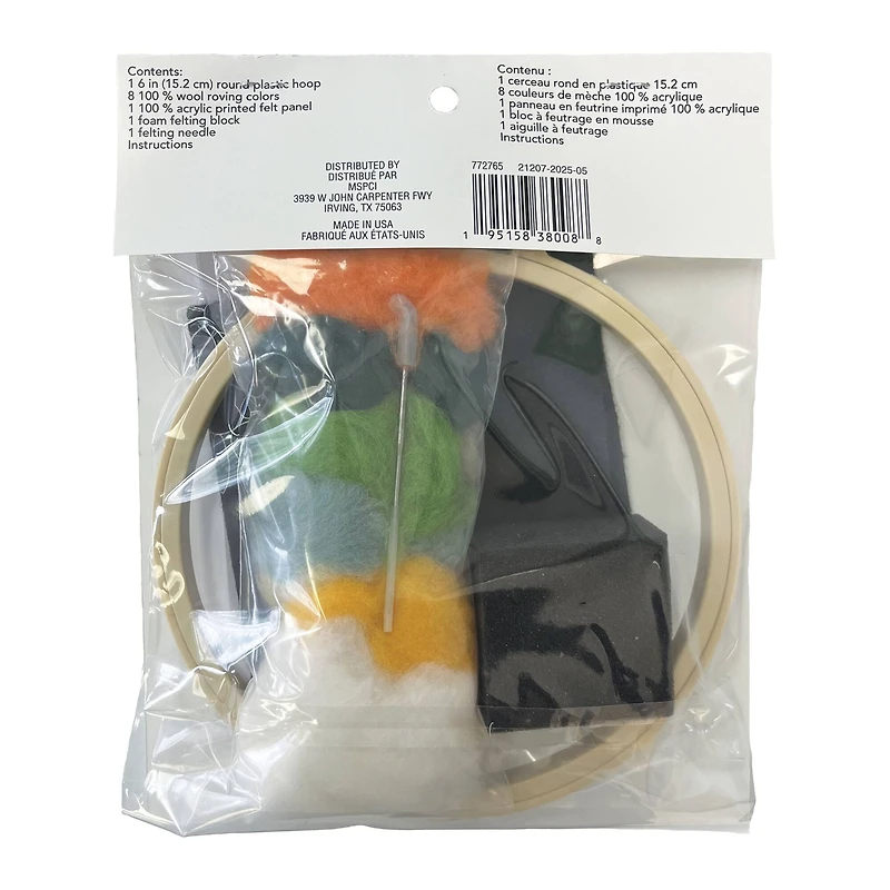6" Daisy Needle Felting Kit with Hoop by Loops & Threads®