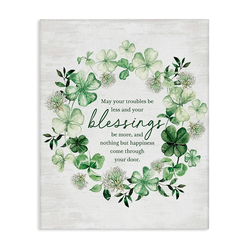 Stupell Industries Irish Proverb Wreath Canvas Wall Art