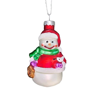 Wizardi 11.81" Snowman with Gift Christmas Glass Ornament