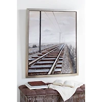 Gray Industrial Railroad Canvas Wall Art, 53" x 44"