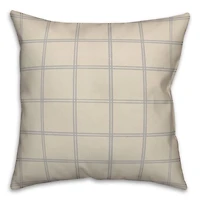 Cream & Gray Check Throw Pillow