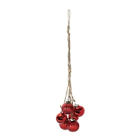 21" Red Glass Ball Cluster Drop Ornaments, 2ct