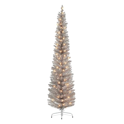 6ft. Pre-Lit Rose Gold Pine Artificial Christmas Tree, Clear Incandescent Lights