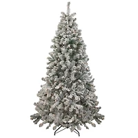 6.5ft. Pre-Lit Flocked Madison Pine Artificial Christmas Tree, Clear Lights