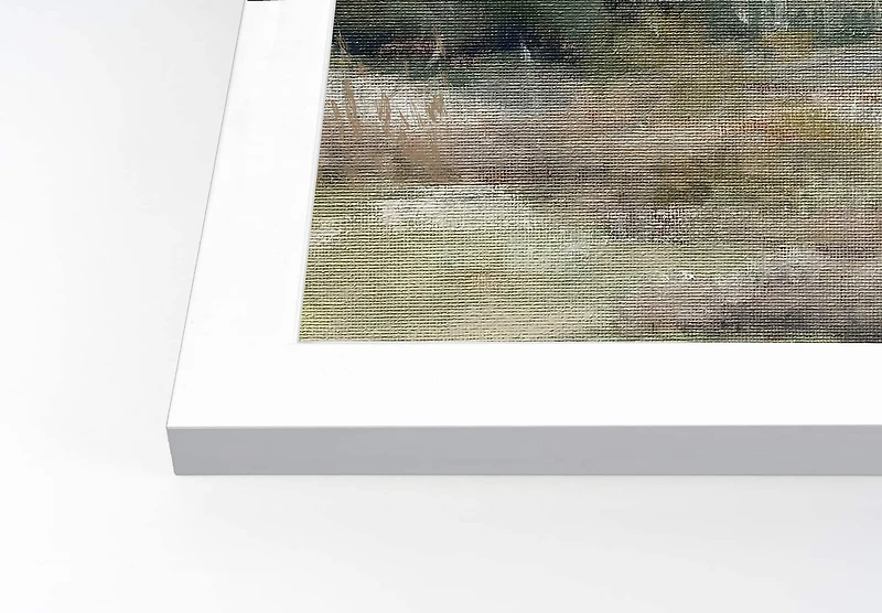 Textural Muted Landscape 20" x 30" White Framed Print Under Plexiglass