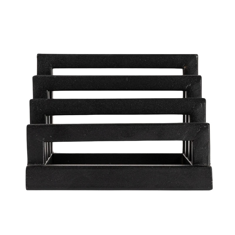 Hello Honey® Tri-Sectional Black Metal Plate Stand Organizer