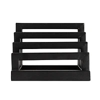 Hello Honey® Tri-Sectional Black Metal Plate Stand Organizer