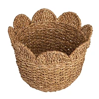 Hello Honey® Natural Scalloped Edge Braided Bankuan & Rattan Basket Set