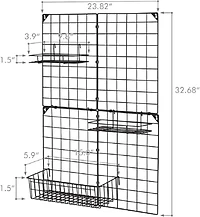 NEX™ Black Wall Grid Panel with 3 Wire Baskets