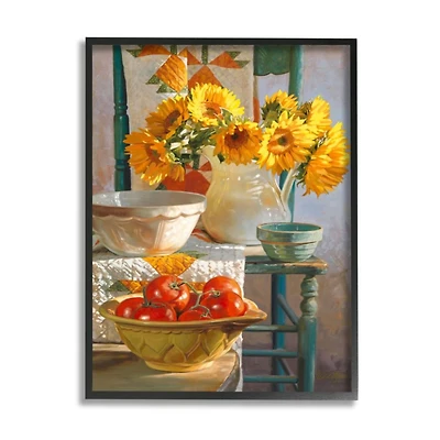 Stupell Industries Autumn Sunflower Harvest Still Life Framed Wall Art