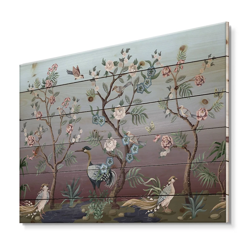 Designart - Chinoiserie With Birds and Peonies XI