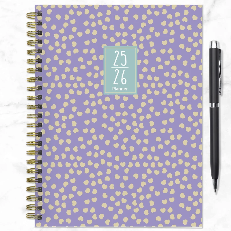 TF Publishing 2025-2026 Purple Polka Medium Weekly/Monthly Planner