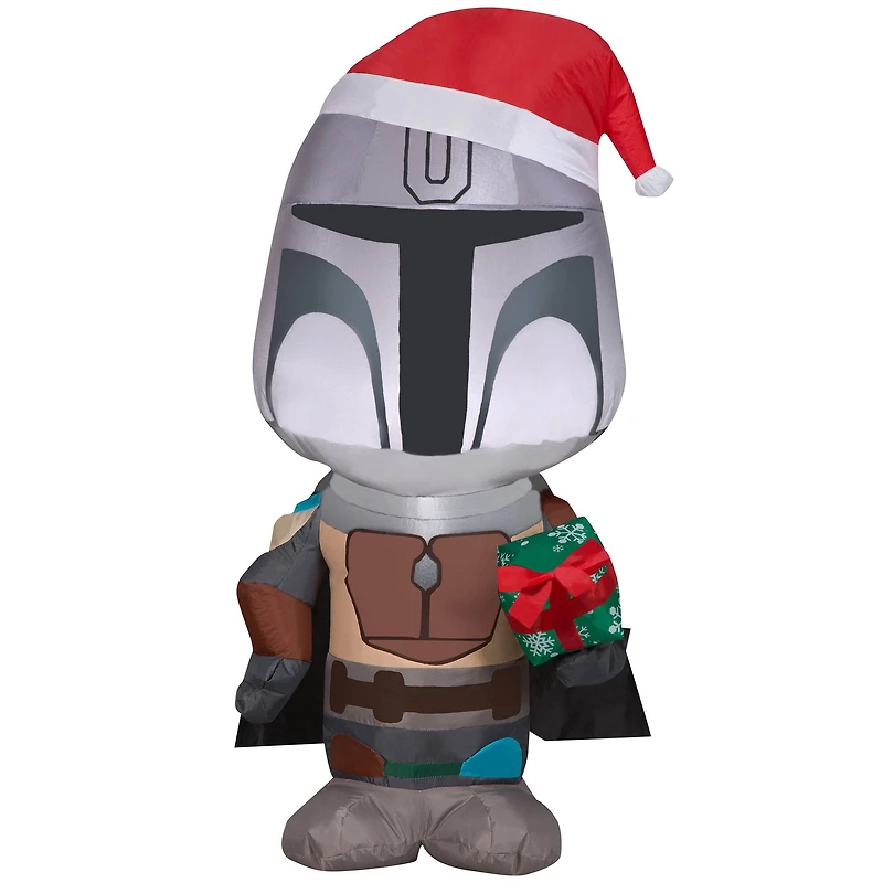 3.5ft. Airblown® Inflatable Christmas Mandalorian with Gift Box