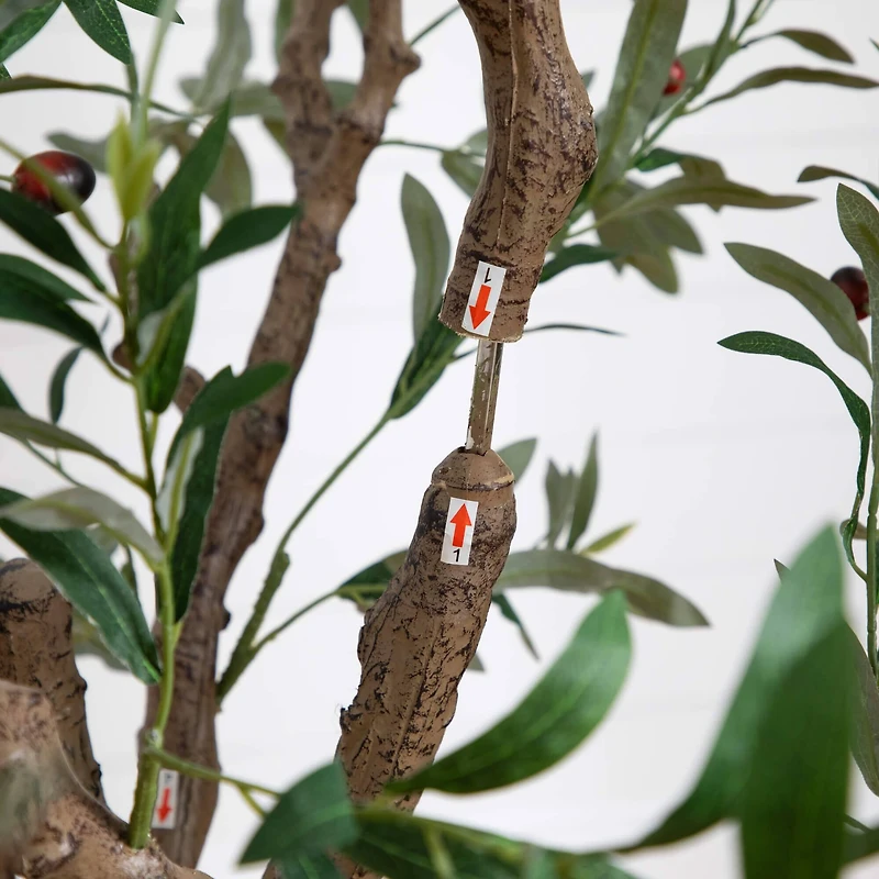 6ft. Artificial Grand Olive Tree in White Decorative Planter