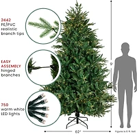 9ft. Pre-Lit Real Touch™ Juniper Pine Artificial Christmas Tree, Warm White LED Lights