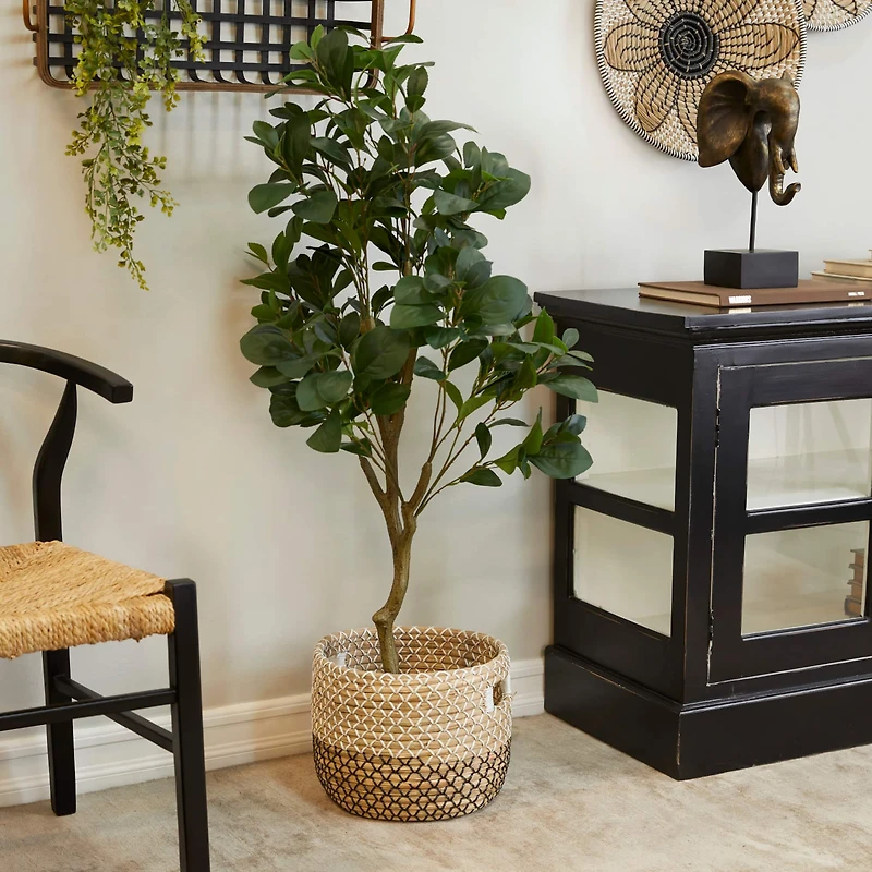 45" Green Vinyl Contemporary Potted Artificial Tree