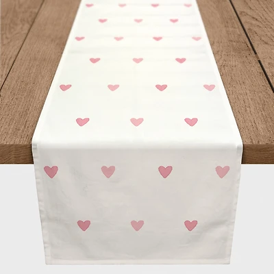 Simple Heart Pattern 16" x 72" Cotton Twill Runner