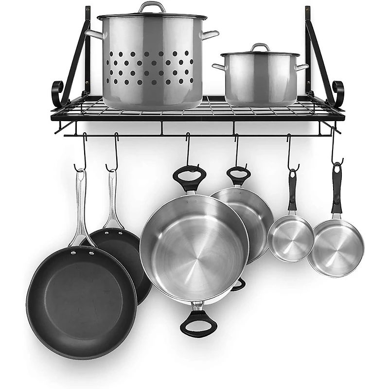 Sorbus 24.5" Black Wall Mounted Pot Rack