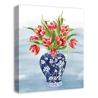 Chinoiseire Tulips 16" x 20" Canvas Wall Art