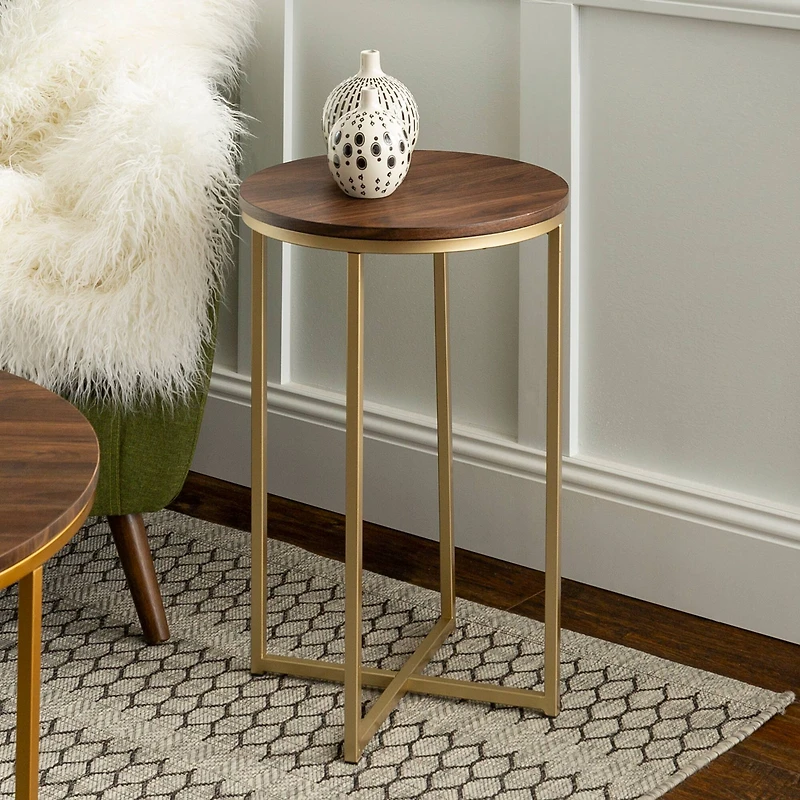 Walker Edison 16" Glam Round Side Table