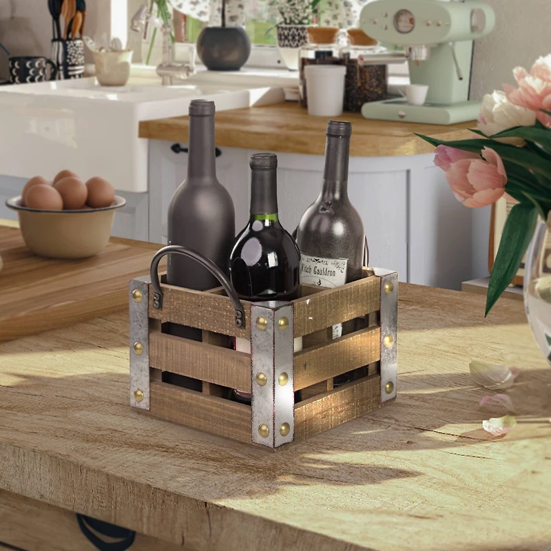 5.5" Wooden Tabletop Wine Rack