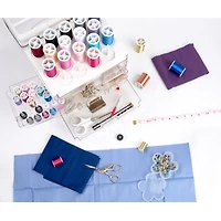 SINGER® Sew-It-Goes 255 Piece Sewing Kit & Craft Organizer Sewing Storage Case with Metallic Embroidery Thread