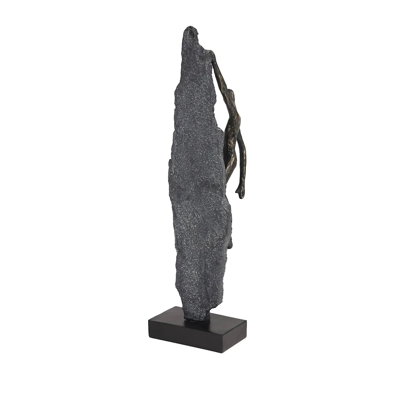 Bronze Resin Industrial Sculpture, Climbing 19" x 6" x 5"