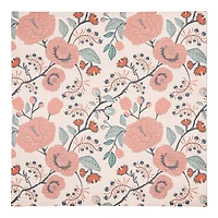 Pink Navy Floral 10" x 10" Cotton Twill Napkin