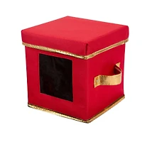 Simplify Holiday Saucer Plate Dinnerware Storage Box with 12 Felt Dividers