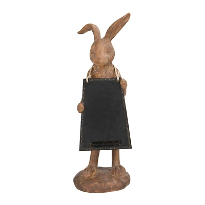 Hello Honey® Rabbit Figurine Holding Working Chalkboard