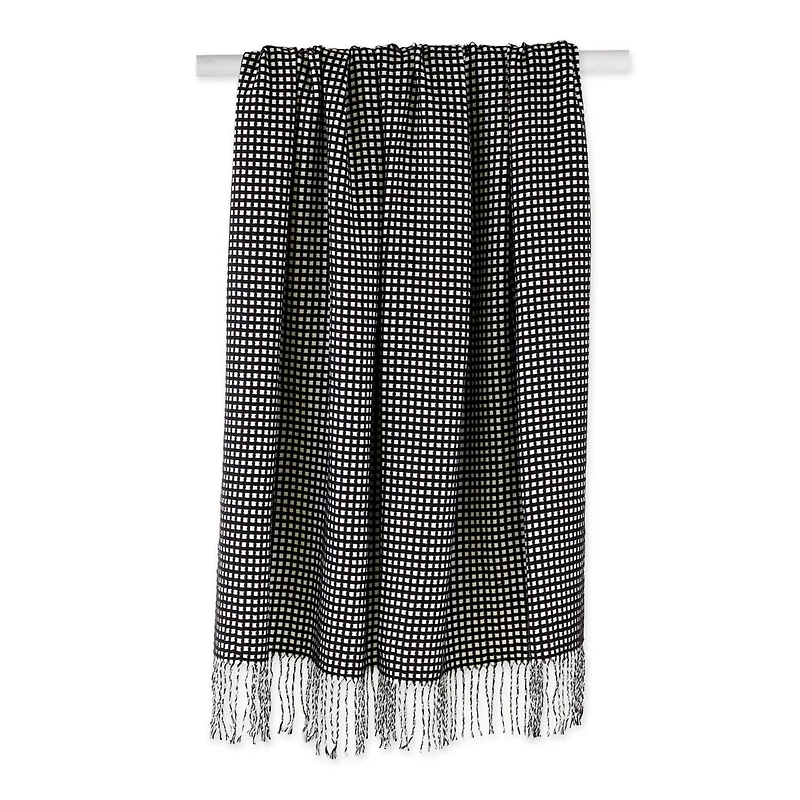 DII® Black & White Waffle Knit Throw
