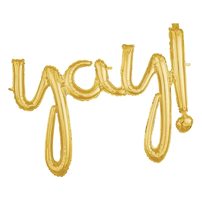 Yay Cursive Letter Balloon Banner