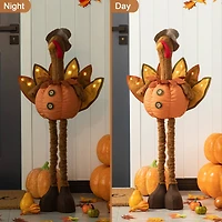 Glitzhome® Lighted Fabric Turkey Standing Décor with Telescoping Legs & Timer